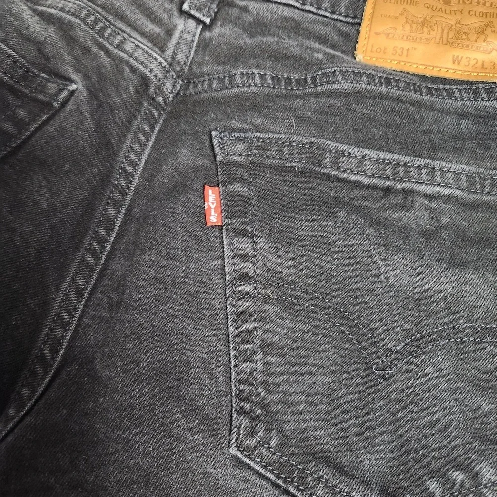 Levis 531 Slim Jeans Men 32x30 Black Denim Premium Quality Skater Punk Grunge‎